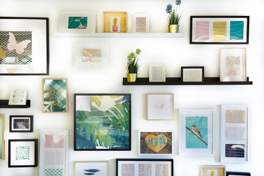 A wall of creative work