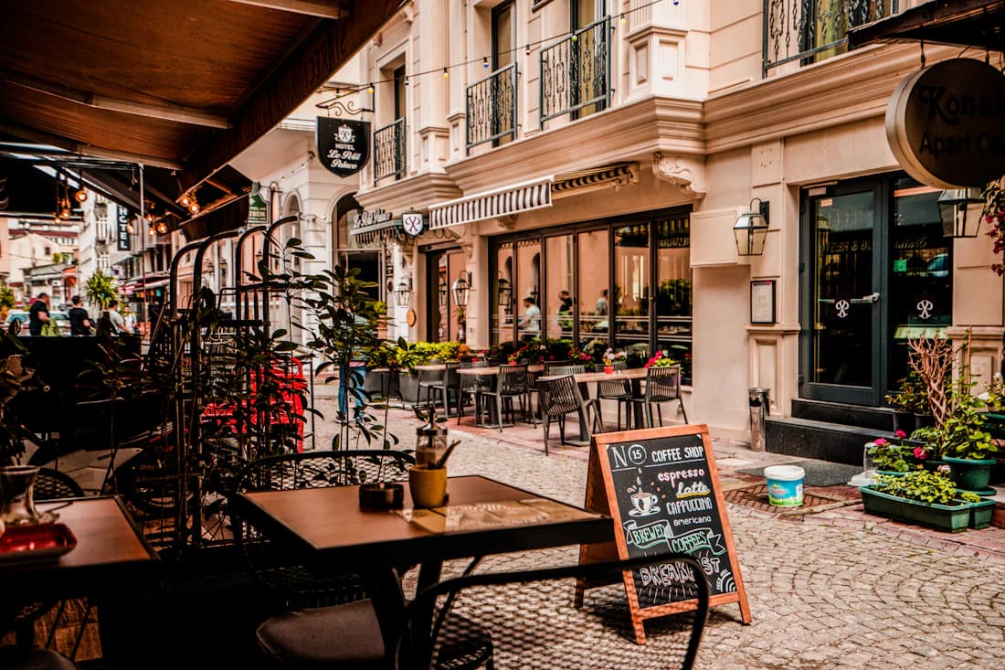 A charming café storefront